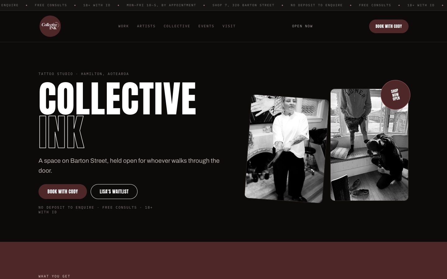 The Collective Ink homepage